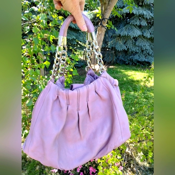 MICHAEL Michael Kors ERIN lilac leather shoulder handbag - Picture 3 of 17